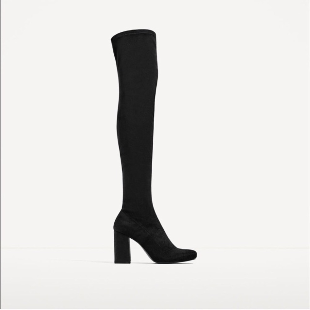 Zara thigh high sock boots